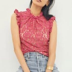 NWT Anthropologie Dolan Ruffled Lace Tank